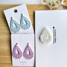 1pc/2pcs Elegant Minimalist Fan-Shaped Exquisite Unique Shape Jewelry Making Tool, Hollow Design, Suitable For Jewelry Handmade DIY Making Jewelry And Earrings, Clay Cutter, Handmade Tool, Earring Mold, DIY Enthusiasts, Creative Artists - White - View 9