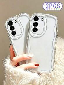 2pcs Cream Texture Transparent Solid Color Shockproof Phone Case Compatible With Ip 17 Ip 17 Pro Ip 17promax Ip 16/Ip 15 XR /7/8 Iphone15Promax/12PROMAX/13PROMAX/14PROMAX 13 14 11 12p14 Women P11 Soft Shell P12 Shockproof XS.XR /78P.78GES2 Series S24 A03s,A03core,A04,A12,A13,A14,A21s,A22,A23,A24,A32,A33a34,A5 A51A52,A53,A54,A71,A72,A73,S20fe,S21,S22 Plus , Series 9, 9a - Clear - View 11