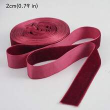 2/5/10/25 Yards Burgundy Velvet Ribbon Christmas Tree, Multiple Sizes 1 Inch | Velvet Christmas Ribbon For Gift Wrapping, Bows, Wreaths, Holiday Crafts (2/5 Yards No Spool, 10/25 Yards With Spool For Easy Storage) - Flocked Ribbon - View 21