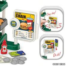 Children's Fast Food & Burger Shop Role Play Toy Set, Kids Fast Food Burger Shop Play Set, 71pcs Kitchen Toy Set With Water-Dispensing Coffee Machine And Cash Register, Educational Role Play Toys - Multicolor - View 6
