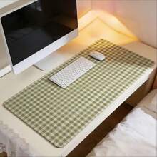 Modern Minimalist "Ins Style" Green Plaid Design, High-Quality Rubber Base, Fashionable And Durable Desk Mat, Suitable For Decorative Desk Pad, Gaming Mouse Pad Or Extra Large Mouse Pad - Mouse Pad - View 2