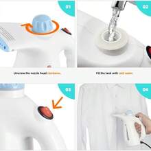 110V/220V Passadeira a Vapor Portátil 800W Vaporizador de Roupas 300ml Aquecimento Rápido Removedor de Rugas - Branco 110V - Visão 4