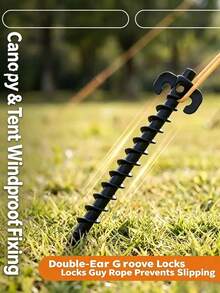 20/10pcs Heavy Duty Spiral Tent Stakes Set With 1 Sleeve Combination Set - 7.9 Inch Screw-In Ground Anchors, Suitable For Camping, Beach, Inflatable Equipment And Garden Lawn - Durable Outdoor Windproof Stakes - Spiral Tent Peg Set - View 11