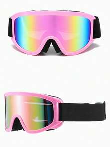 Winter Single/Double Lens Ski Goggles, Suitable For Skiing, Mountaineering, Snowmobile And Multiple Scenarios, Adult Fashionable Outdoor Sports Protective Eyewear - Multicolor - View 4