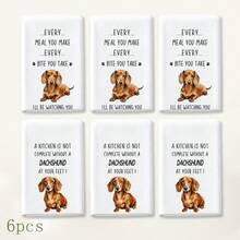 2pcs White Dachshund Funny Text Pattern Kitchen Towels, Modern Minimalist Pet Style Soft Fabric Rectangular Printed Absorbent Hand Towels, Suitable For Kitchen, Baking Area, Pet Home Party, Daily Home Decor 4/6/8pcs Set - Multicolor - View 10