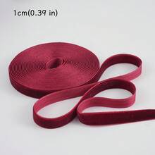 2/5/10/25 Yards Burgundy Velvet Ribbon Christmas Tree, Multiple Sizes 1 Inch | Velvet Christmas Ribbon For Gift Wrapping, Bows, Wreaths, Holiday Crafts (2/5 Yards No Spool, 10/25 Yards With Spool For Easy Storage) - Flocked Ribbon - View 18
