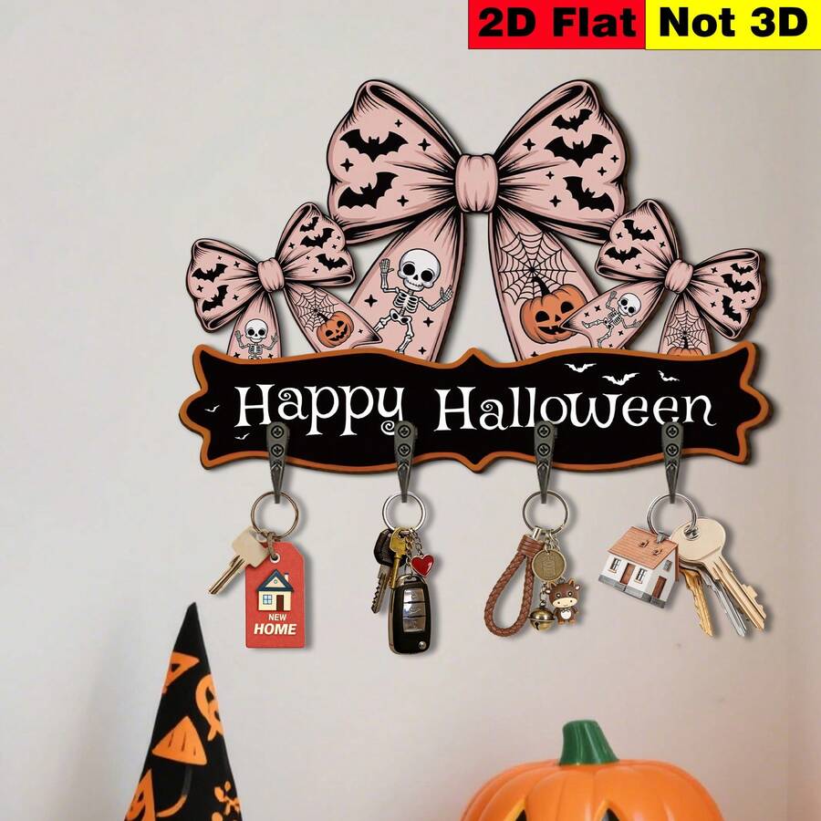1 buah Gantungan Kunci Kayu Minimalis, Dekorasi Rumah, Dekorasi Halloween, Gantungan Barang Kecil untuk Pintu Masuk - MultiWarna - View 1