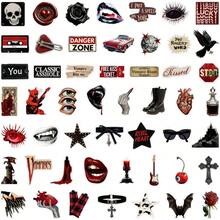 Retro Dark Vampire Red Black PET Stickers 50pcs Horror Graphic Decals For Skateboard Journal DIY Craft Decor - 50 PCS - View 3