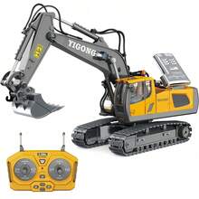 Remote Control Excavator, Dump Truck And Loader Toy Set, Suitable For Boys 6 Years And Above, Equipped With Metal Bucket And Lights, Ideal Gift For Children (Halloween/Christmas) - Multicolor - View 14