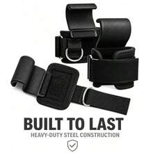 2pcs Fitness Squat Weightlifting Pull-Up Wrist Hooks Horizontal Bar Sports Equipment, Used To Reduce Strength Training, Not Hand Grip Strength Hooks Gym Accessories - Black - View 5
