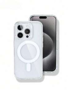 CteGlodrix Funda de teléfono básica magnética a prueba de golpes, funda de teléfono transparente magnética, diseño clásico, compatible con carga inalámbrica, anti-amarilleo, compatible con iPhone 17 16 15 14 13 12 11 Pro y Pro Max, resistente a arañazos, duradera, ligera, regalo de primavera, regalo de cumpleaños de Pascua para mamá - transparente - Ver 5