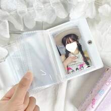 1pc Pink Animal Photo Album, Polka Dot Music Note Card Holder, K-Pop Photo Card Binder, IDOLME, Album Card Display, Idol Concert Support, PU Material, Suitable For 3-3.5 Inch Photo Cards, Suitable For Photo Card Storage And Protection - Card Cover - View 2