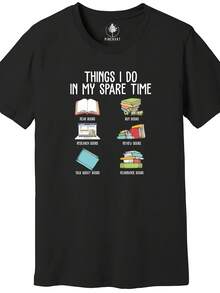 Book Lover Shirt, Things I Do In My Spare Time, Librarian Shirt - 款式 - 查看 1
