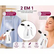 110V/220V Passadeira a Vapor Portátil 800W Vaporizador de Roupas 300ml Aquecimento Rápido Removedor de Rugas - ROSA (110V) - Visão 3