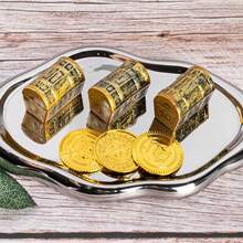 2/4/6/8/15/20pcs Mini Pirate Treasure Chest Plastic Toy Pirate Chest With A Gold Finish Vintage Pirate Small Decorative Box Prizes Halloween Birthday Party Props - Multicolor - View 3