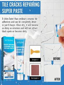 JAYSUING Tile Repair Glue, Bathtub Marble Furniture Floor Tile Toilet Crack Repair Adhesive Paste - A - View 7