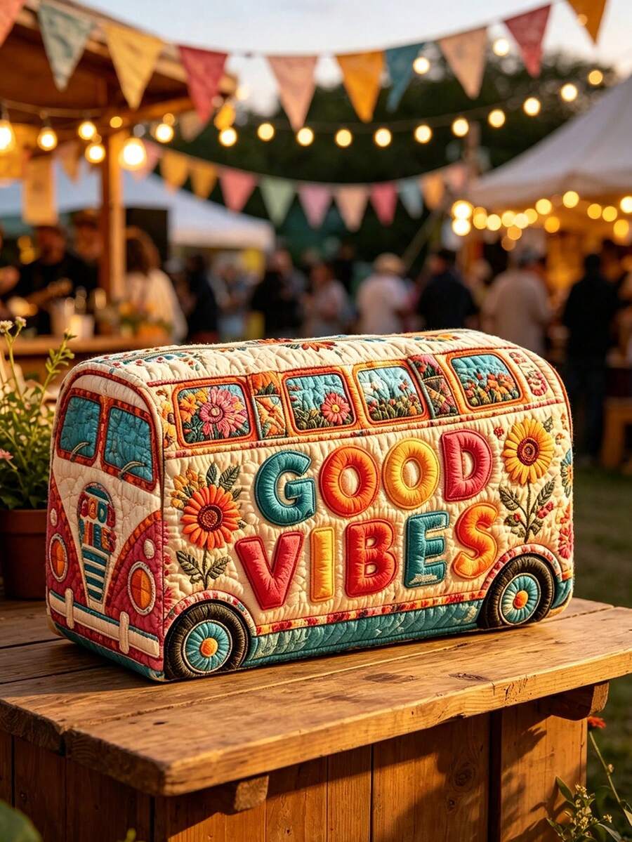 新款 2D「GOOD VIBES」巴士森林圖案絎縫化妝包,輕量便攜、可堆疊收納;採用透氣網布與可水洗內裡製成;適合收納化妝刷、口紅、保養瓶、珠寶等小物,滿足日常收納、過夜旅行、度假與健身房收納需求,是旅行愛好者的理想選擇,幫您整齊便捷地整理小物品 - 彩色 - 查看 1