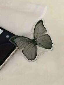 Creative Butterfly Back Sticker Push-Pull Phone Stand, Retractable 360° Rotating Butterfly Slouchy Stand, Universal - Black - View 7