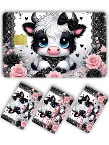 1pc Highland Cow Official Credit Card Sticker Privacy Protection Card Skin, Cute Pet Birthday Gift PVC Material Anti-Fingerprint Anti-Scratch Wear-Resistant Card Sleeve, Card Protector, Suitable For Men, Women, Couples, Chip Card, Bank Card, Credit Card, Transit Card, Student Campus Card Personalized DIY - Type a - View 6