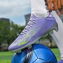 Adult Men's And Women's Low-Top Long Stud Football Shoes, Sports Anti-Slip Wear-Resistant, Suitable For Matches And Training - Purple - View 10