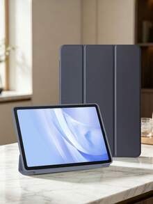 1件深藍色矽膠蜂巢軟殼保護套，適用於Mini1/2/3/4/5/6/7/Air/Air2/9.7/10.2/10.5/10.9(Air4-Air8)/Pro 11/10th Gen/A16/Pro 11 2024 Apple機型，三折支架，多角度支架，蜂巢散熱，睡眠/喚醒，極簡休閒商務，多折平板保護套，無筆槽，不含筆 - 深藍 - 查看 6
