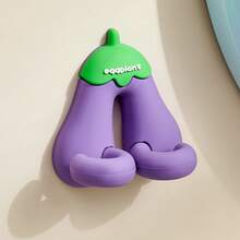 1pc Fruit & Vegetable Shaped Toothbrush Holder, Bathroom No-Drill Multi-Function Storage Rack - Multicolor - View 8