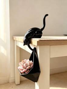 1pc Cute Hanging Cat-Shaped Succulent Planter, 3D Printed Kitten Desk Flower Pot, Minimalist Style Desktop Plant Stand, Creative Home Decor - A - View 11