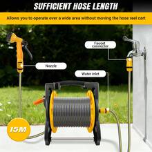 15M 25M 30M Portable Lightweight Garden Hose Reel With Foldable Handle, Stable Triangle Support, Multi-Functional Water Gun Slot For Car Washing, Watering, Yard Rinsing And Pet Play - Garden Hose Reel - View 13