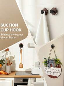 1/2/4pcs Multi-Purpose Suction Cup Hooks, Suitable For Front Door Wreaths, Glass, Windows And Smooth Surfaces, Ideal For Christmas, Thanksgiving, Halloween Decorations, Also For Kitchen, Bathroom, Entryway - Multicolor - View 4