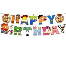 Juego de Vajilla para Fiesta de Cumpleaños To.Y - Decoraciones de Fiesta con Pancarta de Woody & Buzz - Multicolor - Ver 6