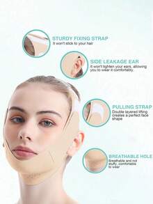 1pc Women's Breathable Face Mask, Face Lifting Mask, Sleep Chin Strap, Face Protection Band, Suitable For Daily Use, Back To School Season - Multicolor - View 6