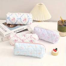 1pc Floral & Plaid Pattern Multi-Function Storage Bag - Pen Holder, Makeup Bag, Small Wallet, Earphone & Toiletries Storage - Fashionable Daily Carry Small Item Bag, Bag Accessory - Multiple Styles - View 11