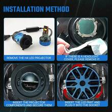 Car LED Lens Headlight H4 12V Mini Lens Super Bright Hi/Lo Beam White Light 6000K For Cars & Motorcycles Model Compatible - 2pcs for Car - View 8