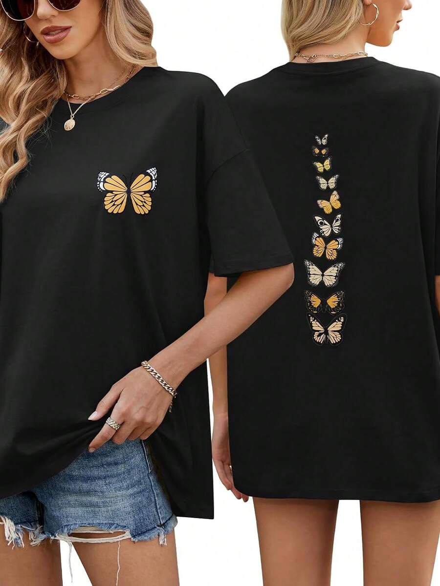 Women T-Shirts - 黑色 - 查看 1