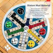 40cm Large Round Fast Track Board Game, 6 Players, Classic Dice Racing Board, Includes 1-6 Numbered Pieces, 1 Round Board, 24 6-Color Pieces, 2 Bonus Dice, Multi-Purpose Fast Track Game, Christmas And Halloween Party Tabletop Game, Adult Family Indoor Leisure Gift - Multicolor - View 5