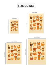 1pc Frameless Cartoon Pumpkin Spice Latte Wall Art Dorm Gift - Multi-color - View 10