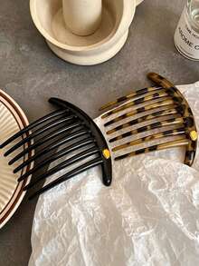 3/1pc French Hair Comb, Women's Bun Styling Tool, INS Style, All Season Essential, Commute/Date/Daily Fashion Hair Accessory, Hair Bun Extension - Multicolor - View 3
