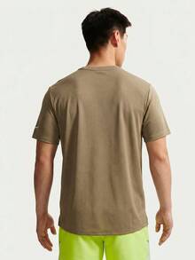 Nike Men's AS M NK DF UV MILER SS Short Sleeve Knit Collarless T-Shirt TIF2083-213 - Brown - View 2