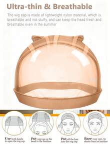 Ultra Thin Breathable Nylon Wig Caps, Stretch Sheer Stocking Wig Liner Caps With Wide Elastic Band, Hair Net Caps For Women Wig Installation Cosplay - Multi-color - View 7