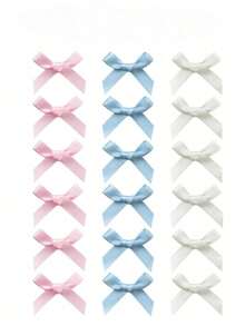 18pcs Ballet Style Cute Elegant White Ribbon Bow Hair Clips For Teens - Multicolor - View 5