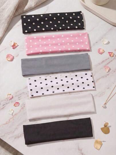 6/3/1pc Women's Elastic Headband, Wide Non-Slip, Yoga Fitness Sports Hair Accessory, Tropical Style, Fashion Casual