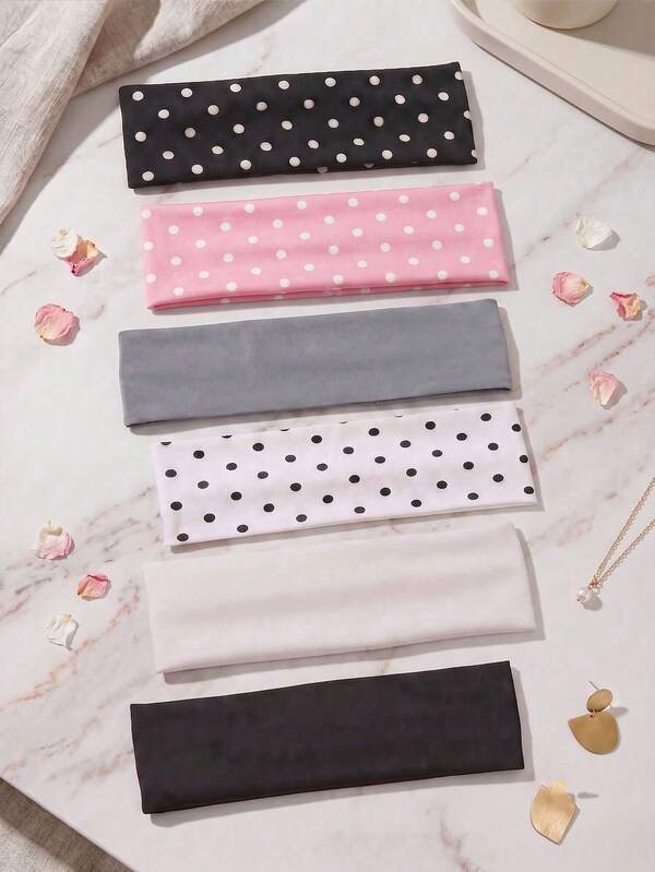 6/3/1pc Women's Elastic Headband, Wide Non-Slip, Yoga Fitness Sports Hair Accessory, Tropical Style, Fashion Casual