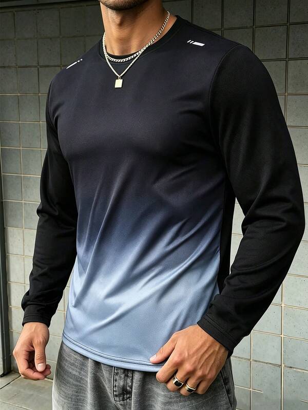 Men's Long Sleeve Sports T-Shirt For Gym, Weightlifting, Outdoor Morning Run, Marathon, Basketball Training