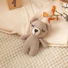 Handmade Crochet Baby Soothing Toy Bib, Mother And Baby Gift, Baby Keepsake Gift, Easter Gift, Children's Bedding Suitable For Babies 0+ - Light Brown Sleeping Bear - View 8
