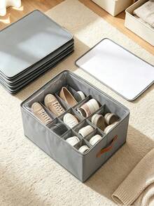 Foldable Under-Bed Shoe Storage Box, Heavy-Duty Washable Oxford Cloth Dust-Proof Container With Transparent Window, Sturdy Handle, Zipper Design, Sock Storage Mesh Bag, Suitable For Sneakers, High Heels, Wardrobe, Space-Saving, College Dorm, Spring Cleaning, Clothing Organization, Home Essential - Multicolor - View 1
