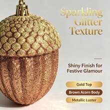 9pcs Christmas Tree Pine Cone Hanging Ornament Set, Plastic Material, Classic Style, Suitable For Christmas Tree Decoration Or Tabletop Display, Holiday Home And Party Decoration Choice - Multicolor - View 6