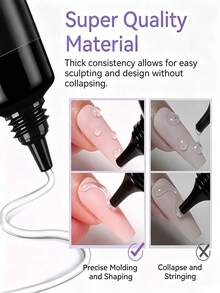 BORN PRETTY 2入 15ml 5D 雕塑凝膠 透明精緻雕刻與造型 免工具易擠壓 UV LED 美甲沙龍美甲使用 - 無色 - 查看 6