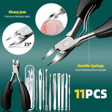 11pcs Stainless Steel Ingrown Toenail & Cuticle Removal Kit,Nail Clippers,Ideal For Men & Women's Manicure And Pedicure Set - Multicolor - View 2
