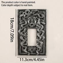 1pc 3D Printed Plastic Medusa Snake Pattern Embossed Switch Plate, Halloween Dark Gothic Style Wall Decor, Personalized Plastic Home Switch Protective Cover - Multicolor - View 16
