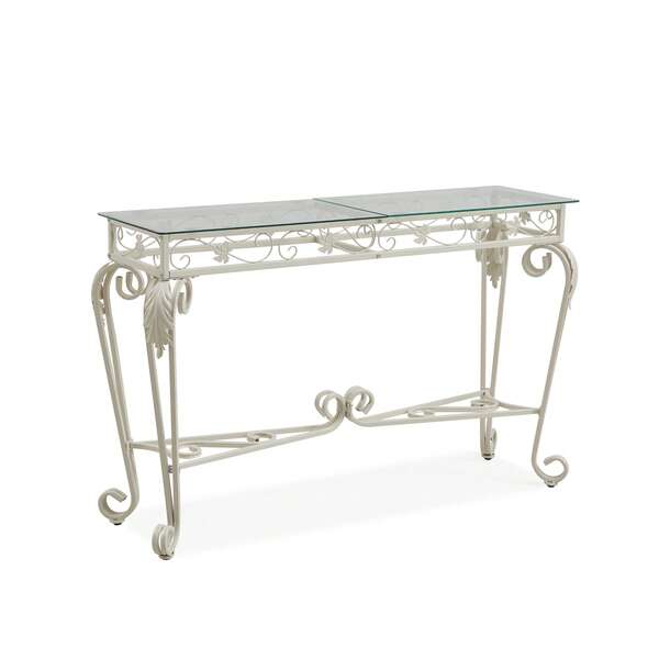 Midea 1 pezzo Tavolo consolle moderno ed elegante in vetro e metallo per l'ingresso, tavolo da corridoio stabile con spazio di archiviazione, tavolo da divano facile da montare per il soggiorno